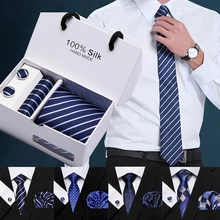 Свадебные новые 7,5 см шелковые галстуки для мужчин Классические полиэфирные тканые полосы бизнес Цветочные Галстуки Формальное платье Галстуки для свадебной вечеринки