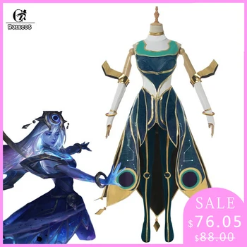 

ROLECOS LOL Cosmic Lux Cosplay Costume Sexy Costume LOL Game Cosplay Lux Women Dress Star Sky Dress Halloween Party Full Sets