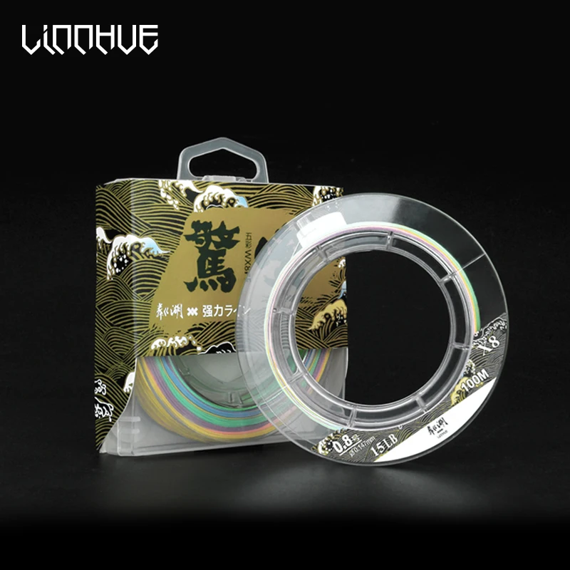 Плетеная рыболовная леска LINNHUE WX8 сверхпрочная полиэтиленовая 100 м 0 4 #-8 #