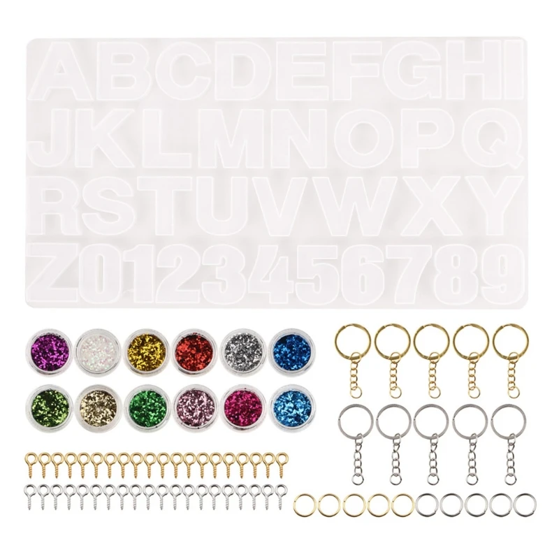 

Crystal Epoxy Resin Mold Alphabet Letter Number Pendants Casting Silicone Mould DIY Crafts Jewelry Making Tool 1 Set