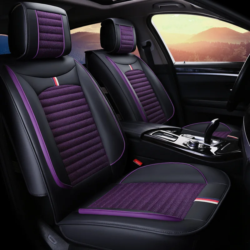 

2018 New Style Dongfeng Renault Clay aoco Leijia Four Seasons Universal Car Cushion Leather Spell Flax All Edges Included Seat C