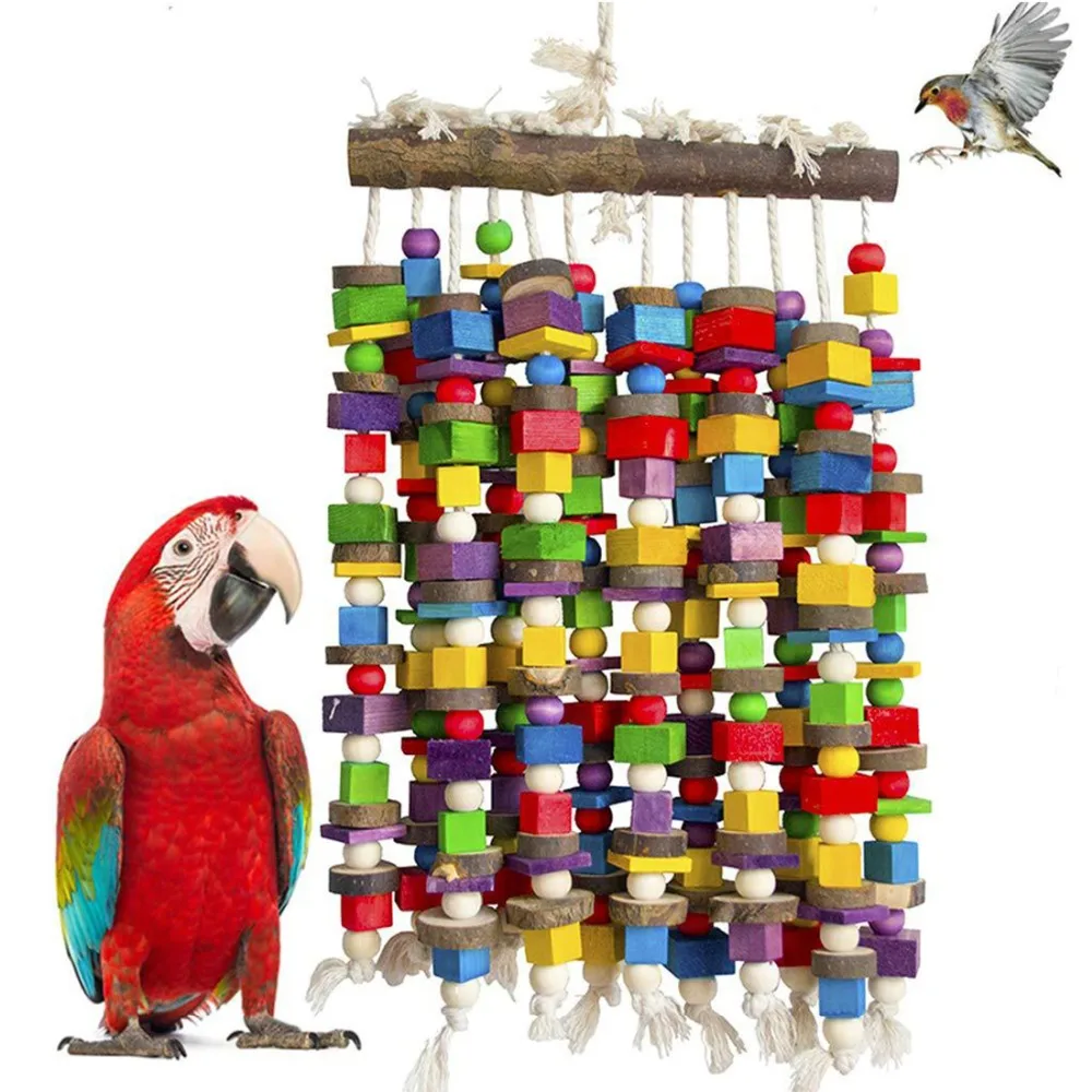 1 кг новая Большая Птица Попугай жевательная игрушка, птица игрушки Разноцветные натуральные деревянные блоки птица рвущиеся игрушки, для Macaws