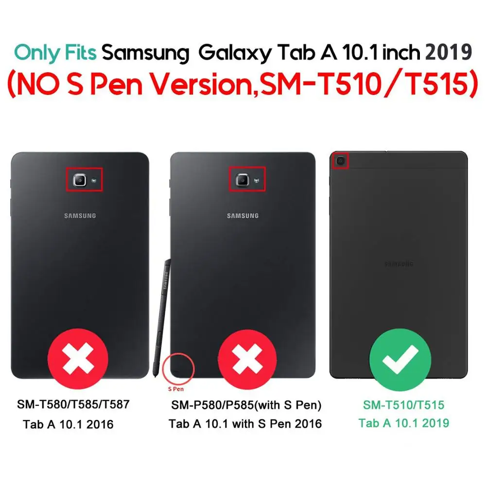Чехол для Samsung Galaxy Tab A 10,1 SM-T510 T515, детский безопасный сверхмощный силиконовый Жесткий противоударный Броня Гибридный чехол-подставка+ ручка