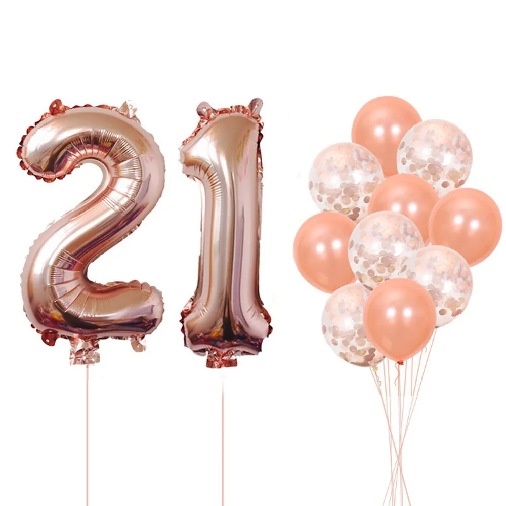 

1set Girl Birthday Party Balloons 18 Years old Balloons Digit Foil Balloons Baby Shower Party Decorations Supplies