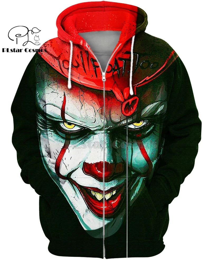 zip hoodies PLstar Космос фильм ужасов это дом с привидениями Хэллоуин 3d толстовки/Толстовка зима осень Забавный Harajuku streetwear-12 - Цвет: zip hoodies