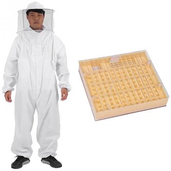 

Full Body Bee Remover Gloves Hat Protective Suit Beekeeping Equipment-XL with Complete Bee Queen Rearing Cup Kit System