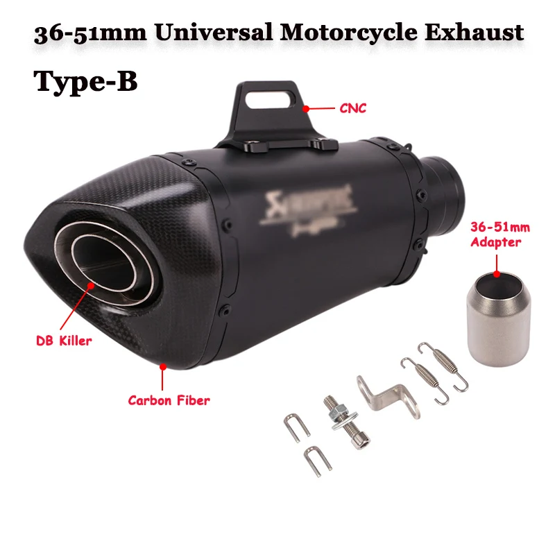 300 мм Длина Akrapovic Универсальный мото rcycle выхлопной escape moto глушитель из углеродного волокна с DB Killer для CBR1000 R6 Z900 GSX750R