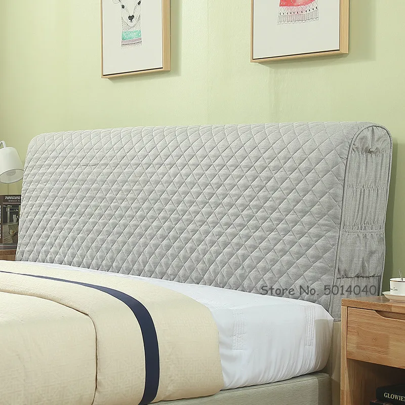 Европейский стиль, тканевый чехол для кровати, 120-220 см, все включено, тканевые одеяла, пыленепроницаемый эластичный чехол на спинку кровати, защитный чехол - Color: gray