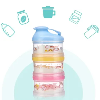 

4 Layers Color Random Cartoon Portable Baby Milk Powder Food Storage Box Container For Baby Kids And Children Feeding Appliance