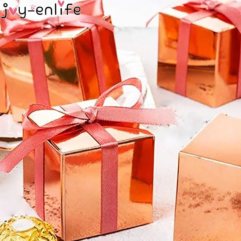 Joy-Enlife 10 шт. подарочные коробки на пояс Свадебные украшения шоколадные сладкие конфеты Веревка квадратные бумажные коробки Сувениры на день рождения Коробка для мыла