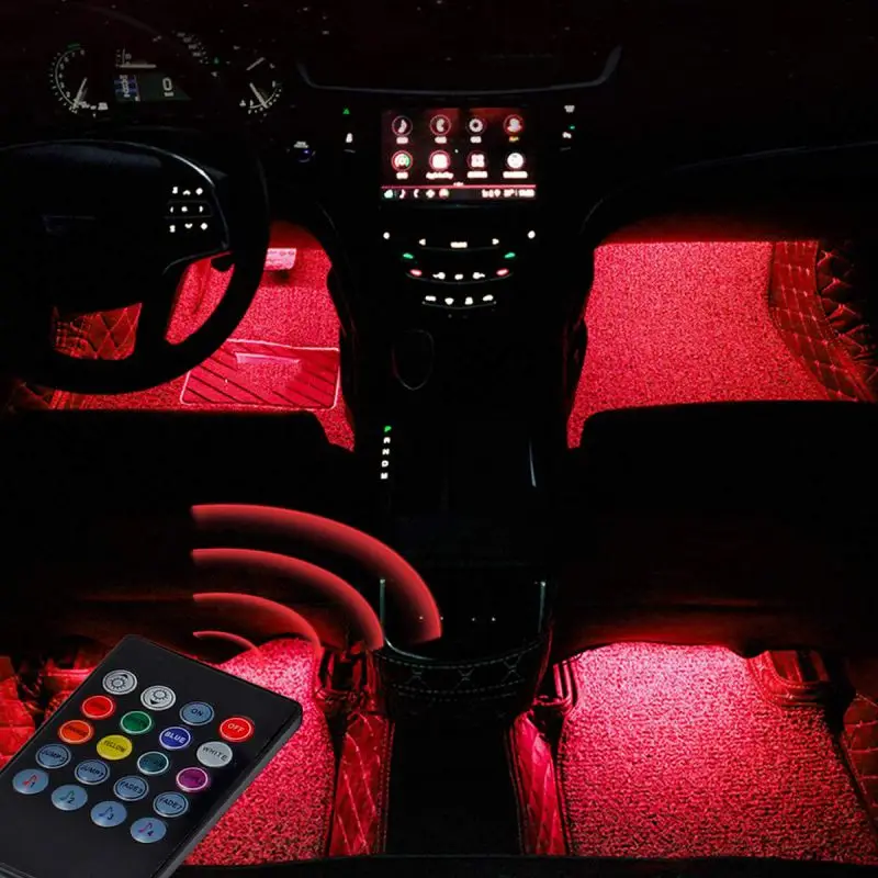1 шт. 12 В гибкий ленточный светильник ing RGB декоративная атмосфера под лампой шасси автомобиля днище система светильник