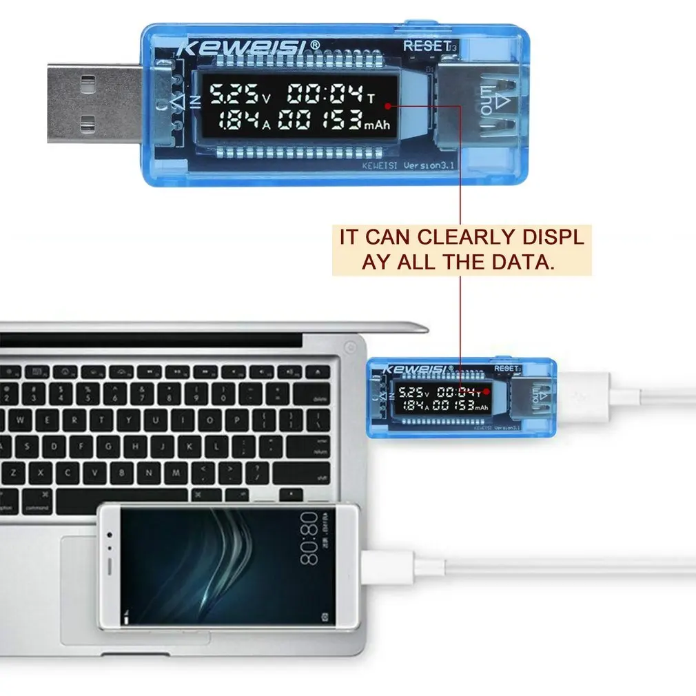 LCD USB Detector USB Volt Current Voltage Doctor Charger Capacity Tester Meter Voltmeter Ammeter Power Bank Plug