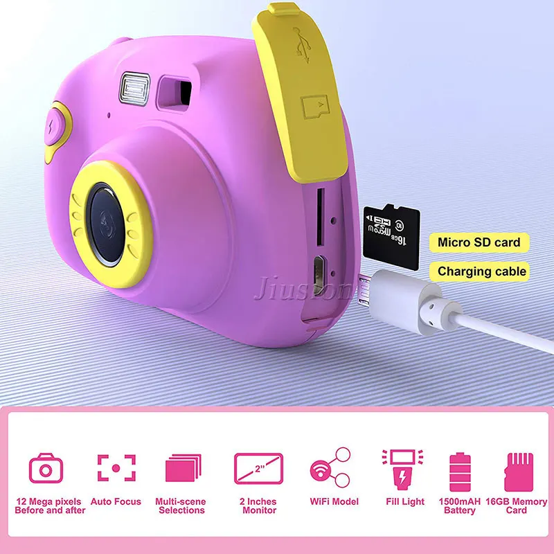 Детская мини видеокамера 1080P Цифровая видеокамера Wifi Vlog Camara Обучающие игрушки с двумя объективами профессиональный подарок для детей