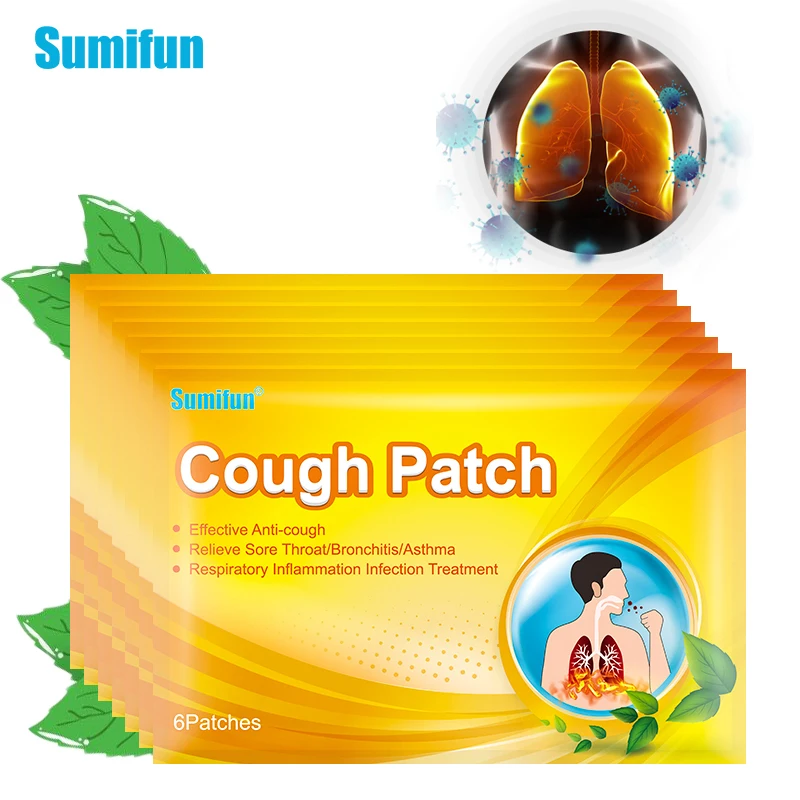 

6/12/24Pcs Chinese Herbal Cough Relief Patch For Adults Children Throat itching Asthma Cold Pneumonia Relief Medical Plaster