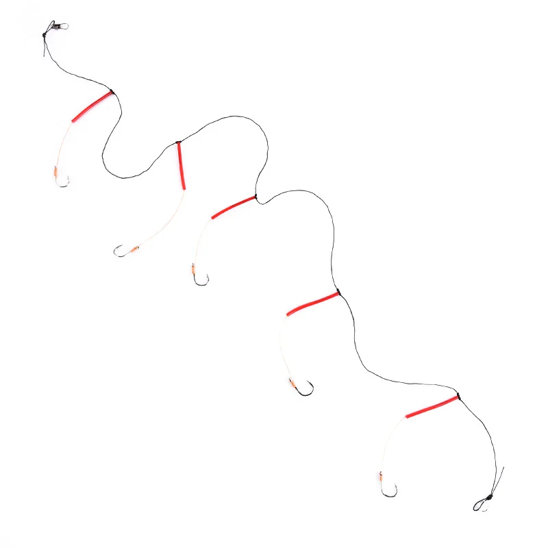 

5Pcs Fishhooks Stainless Steel Rigs Swivel Fishing Tackle Lures Pesca Baits Single Combination String Hook With 5 Small Hook