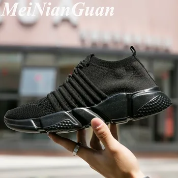 

Couple Shoes Men Large Sizes Sneakers Male Flying Weaving Shoes Man Thick Bottom Designer Shoes Comfortable Men's Casual Shoe K8