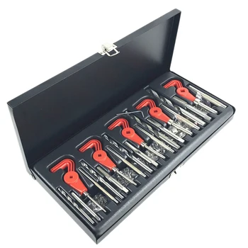 

Promotion--131Pcs Thread Repair Set M5 M6 M8 M10 M12 Thread Rethread Recoil Repair Tools Kits