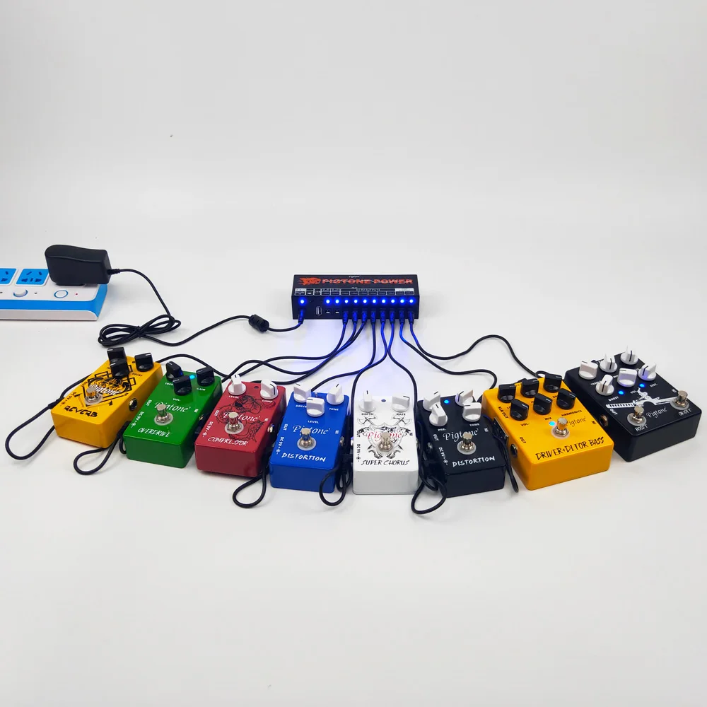 Pigtone PD-02 электрогитара с педалью электрогитара с 10 выходами Изолированная выходная мощность электрогитара с USB зарядкой