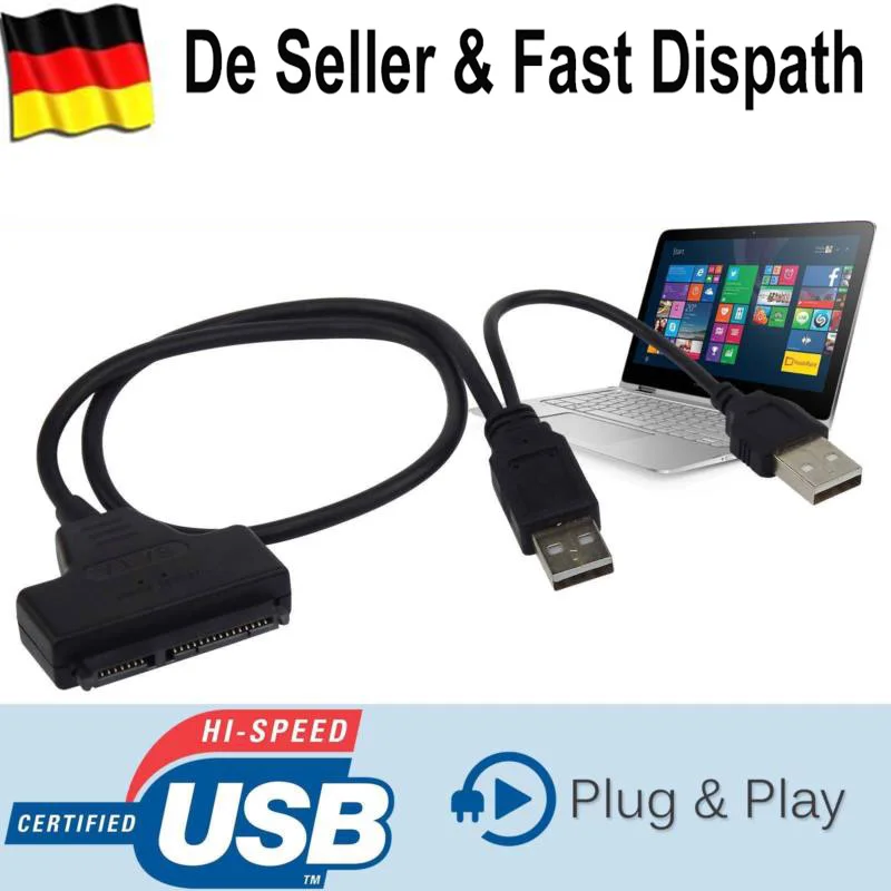 USB 2,0 SATA 15 Plus 7 Pin к USB 2,0 адаптер кабель для 2," SATA жесткий диск для Windows 98SE/ME/2000/XP/Vista/Win 7 и Mac
