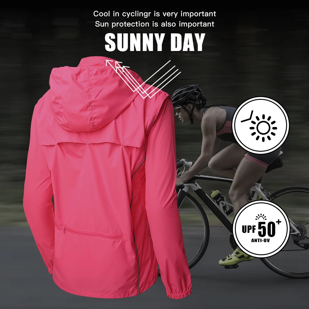 Women Windproof Waterproof Reflective Cycling Jacket
