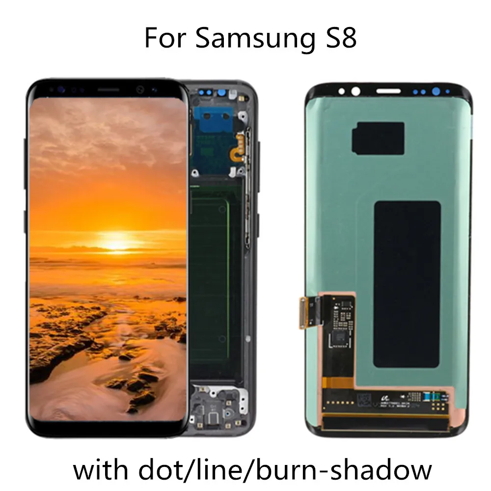 100% Original Super AMOLED LCD For Samsung Galaxy S8 G950 SM-G950F/D Display With Touch Screen Digitizer Assembly with dot line | Мобильные