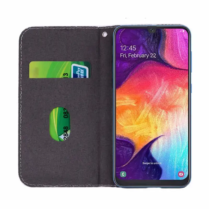 Кожаный флип-чехол с блестками для samsung Galaxy A50 A10 A20 A30 A40 A70 M10 M20 M30 S8 S9 S10 Plus Note 10 Pro 9 чехол-портмоне