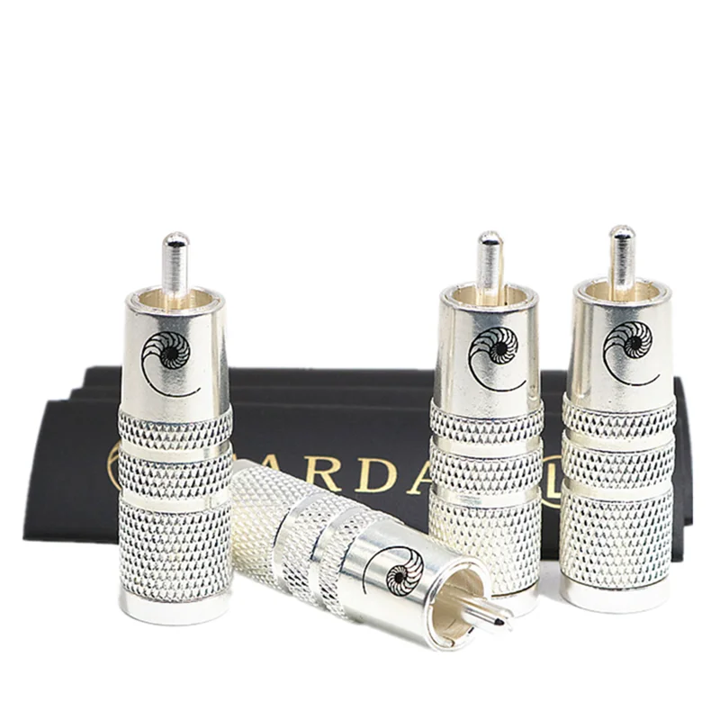 XSSH аудио hifi 4 шт. RCA+ 4 шт. термоусадочная трубка латунь медь с серебряным покрытием Аудио Видео rta-штекер RTA pulg