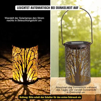 

Hollow Maple Leaf Solar LED Lantern Light Multi-functional Practical Durable Classic Garden Yard Path Lawn Patio Hang Lamp