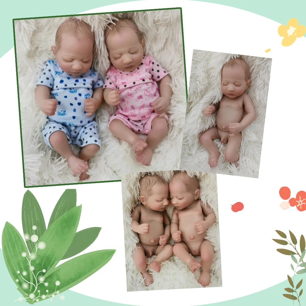 OtardDolls 10 дюймов полный Силиконовый reborn baby dolls Близнецы Куклы Reborn Младенцы Bonecas Bebes reborn для детей ребенок девочка подарок