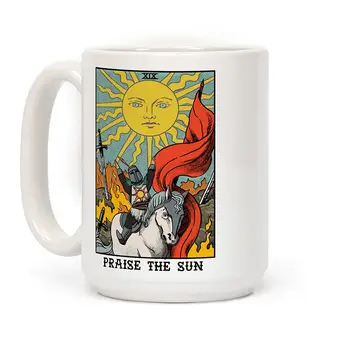 

Praise The Sun Tarot Card White 15 Ounce Ceramic Coffee Mug