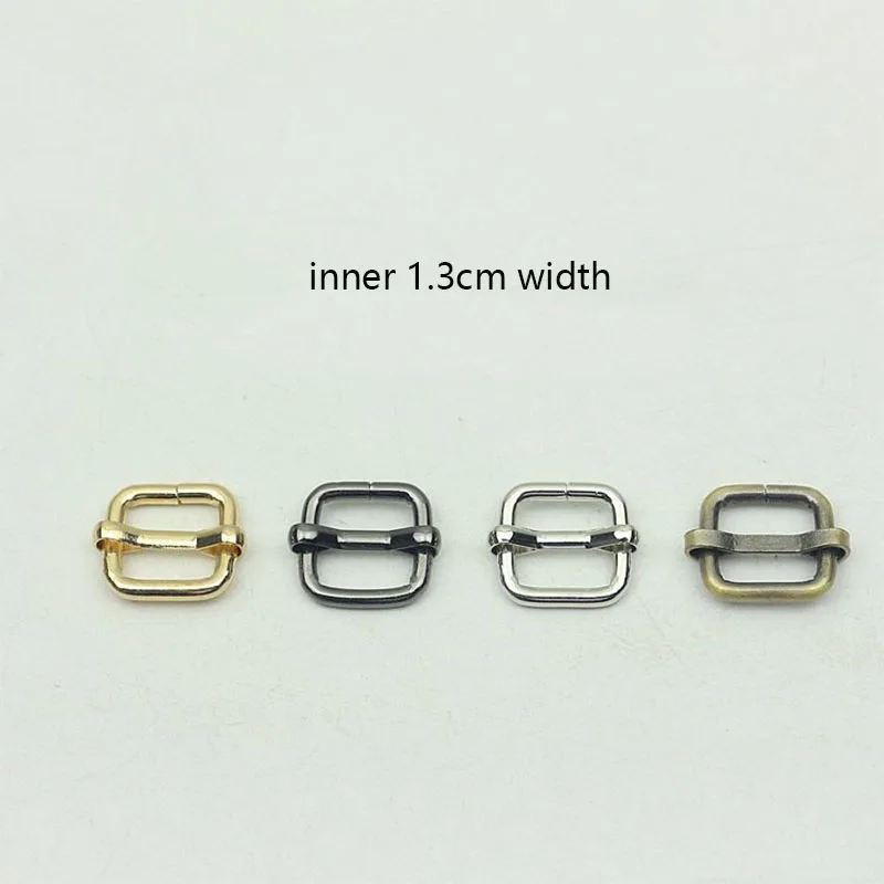 50pc 13mm Mini Metal Slides Tri-glides Wire-formed Roller Pin Buckles Strap Slider Adjuster for Bags Garment Leather Accessories