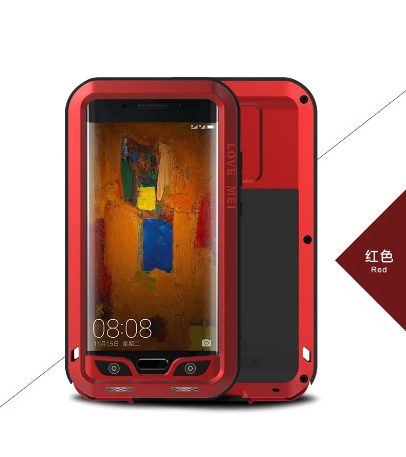 red case Металлический Алюминиевый Чехол LOVE MEI для Huawei Mate 9 Pro, мощный противоударный чехол для Huawei Mate 9 Pro(5,5 дюйма), чехол - Цвет: red case