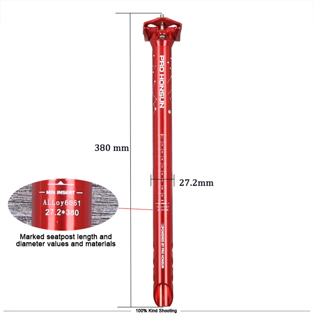 PROHONSUN CNC 27,2/30,8/31,6*380 мм Подседельный штырь для горного велосипеда AM/XC/MTB дорожный велосипед стойка сиденья из сплава 3 цвета подседельная труба запчасти для велосипеда