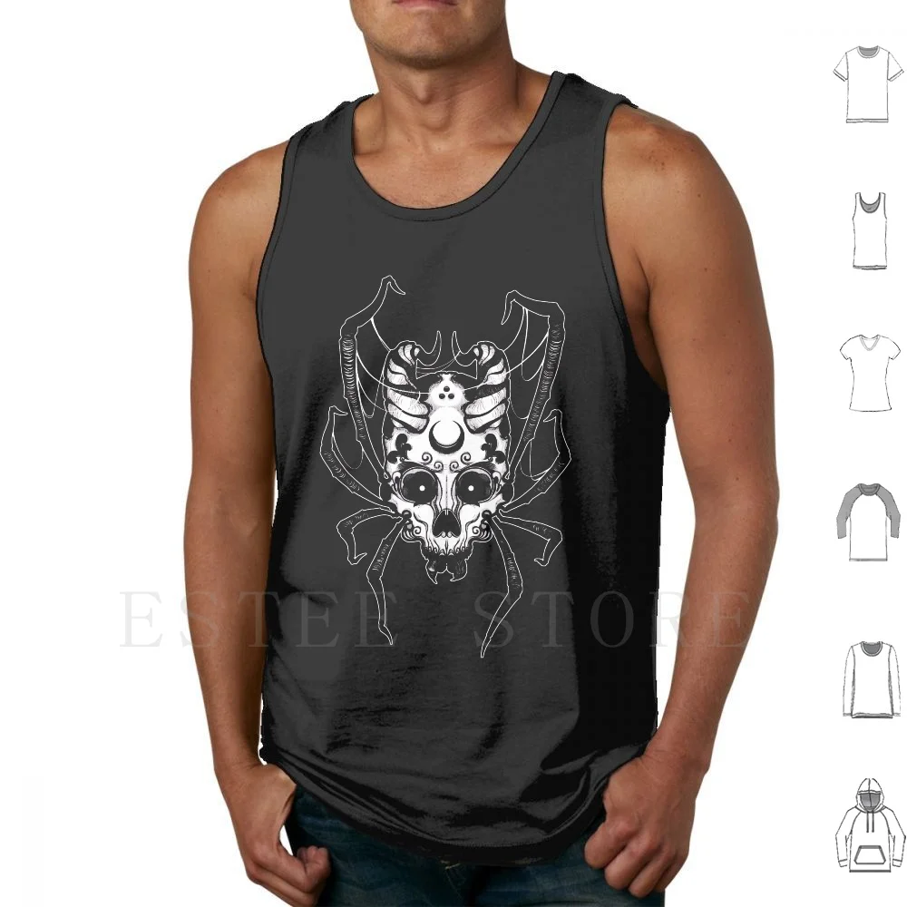 

Spider Skull Tank Tops Vest Sleeveless Goth Nugoth Spider Skull Demon Hell Spiderweb Insect Wild Animalkingdom Monster