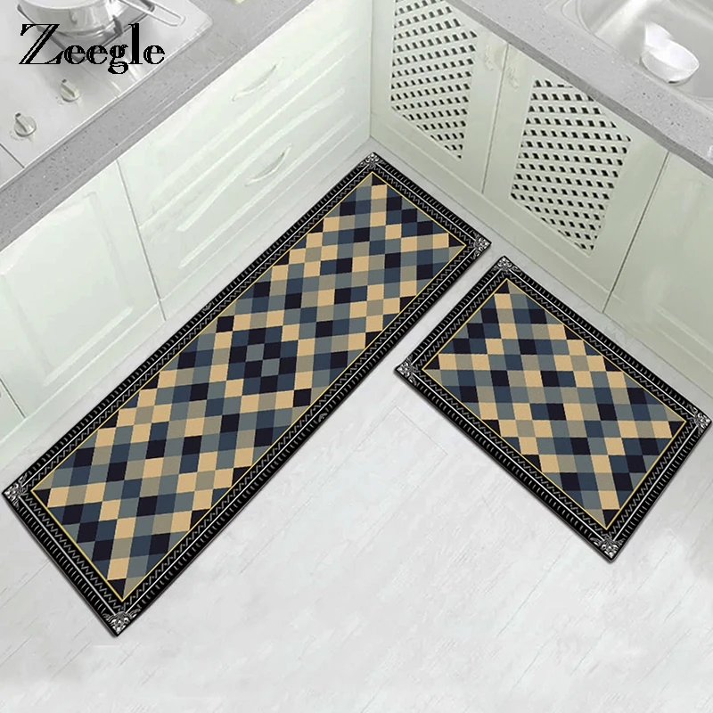 Zeegle Kitchen Floor Mat Rugs Entrance Doormats Anti-slip Carpet For Living Room Bedroom Bedside Mats Sofa Table Floor Mats