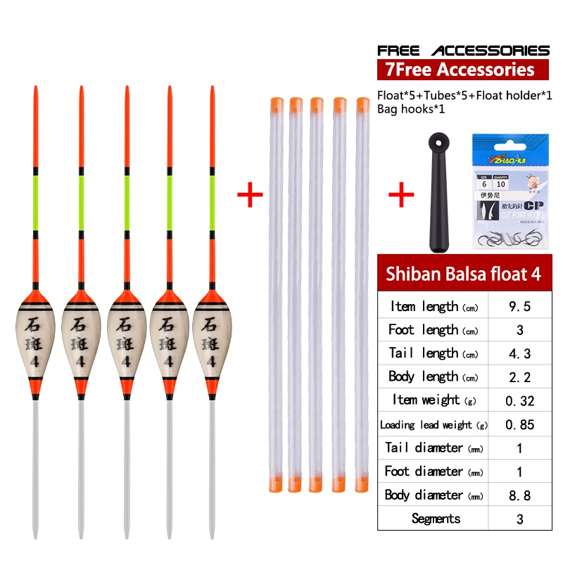 5 stück Balsaholz Angeln Float + 5 Boje Rohre + 1 Tasche Haken + 1 Boje Sitz Flachen Wasser bobber Eis Angeln Empfindliche Float Tackle – Detail 9