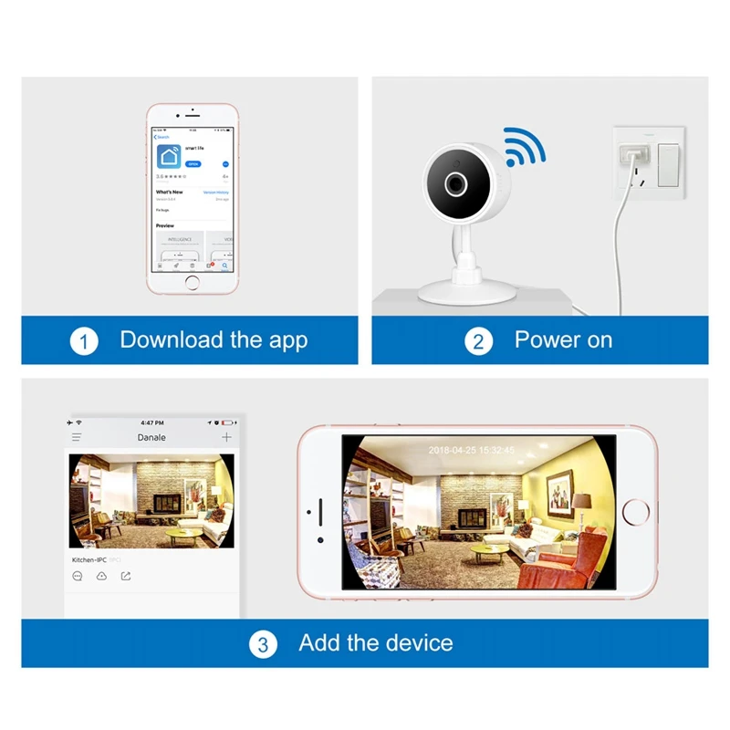 Tuya Smart Life WiFi 1080P IP камера наблюдения камера видеонаблюдения ЕС вилка
