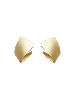 

DI-138 Korea Hot Sale Fashion Jewelry Exaggerated Earrings Personality Golden Metal Twisted Daily Earrings for women