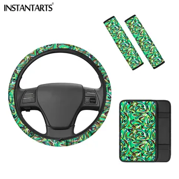 

INSTANTARTS Fashion Print Men's Women's Car General Interior Steerig Wheel Package Accessories Armrest Box Cover Seat Belt Cover