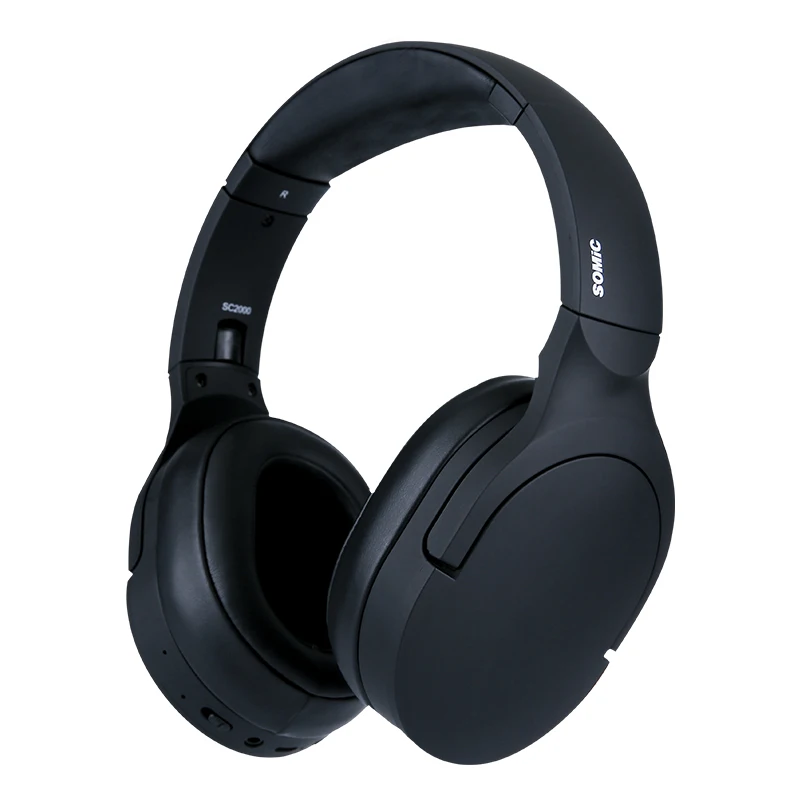 Black SOMIC SC2000bt Bluetooth 5,0 HiFi Беспроводная гарнитура наушники стерео звук Спортивная Складная гарнитура для iPhone iPod MP4 ноутбука - Цвет: Black