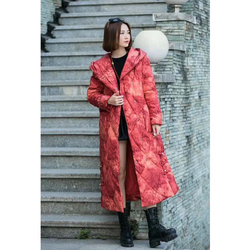 

Manufacturers Direct Selling 2018 Winter New Style Cotton Coat Retro Mid-length Cotton WOMEN'S Dress Hooded Loose-Fit Coat Whole