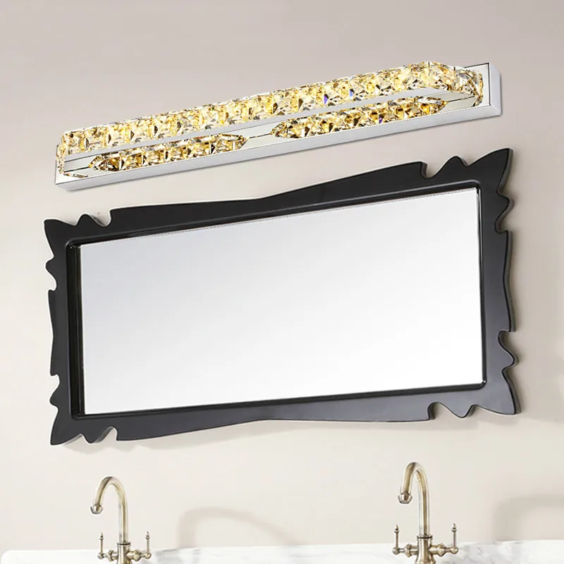 

LED crystal mirror light 100-240V 40/56/68cm champagne / white stainless steel bedroom wall lamp waterproof wall light mx1029111