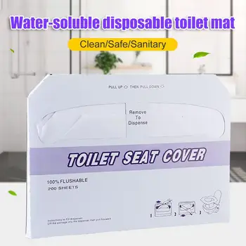 

200 Sheets/Box Disposable Toilet Seat Cushion Paper Soluble Water Waterproof Toilet Paper Pad Toilet Seat Cover Mat Accessiories