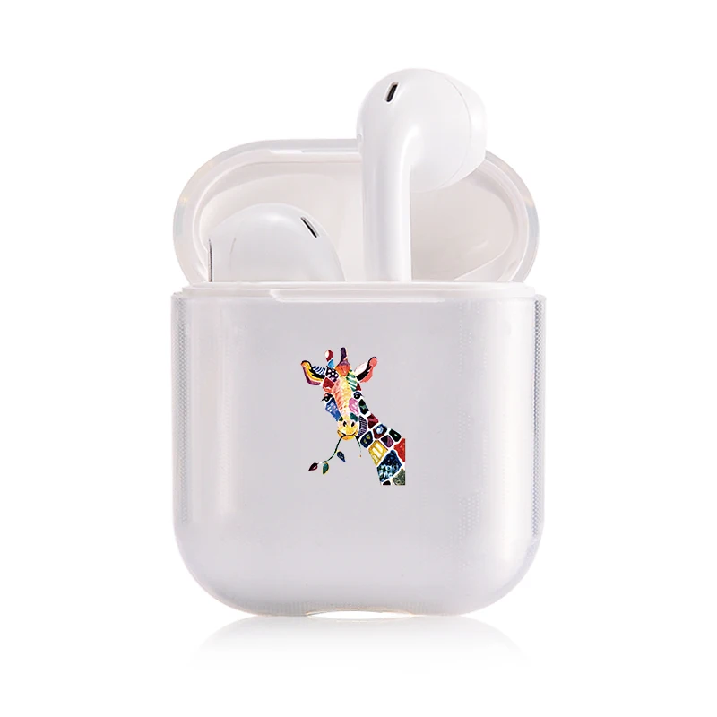 Чехол с жирафом для Apple airpods, простой, милый, олень, животное, Bluetooth, наушники, цвета, модный наушник, жесткий защитный чехол - Цвет: I050026