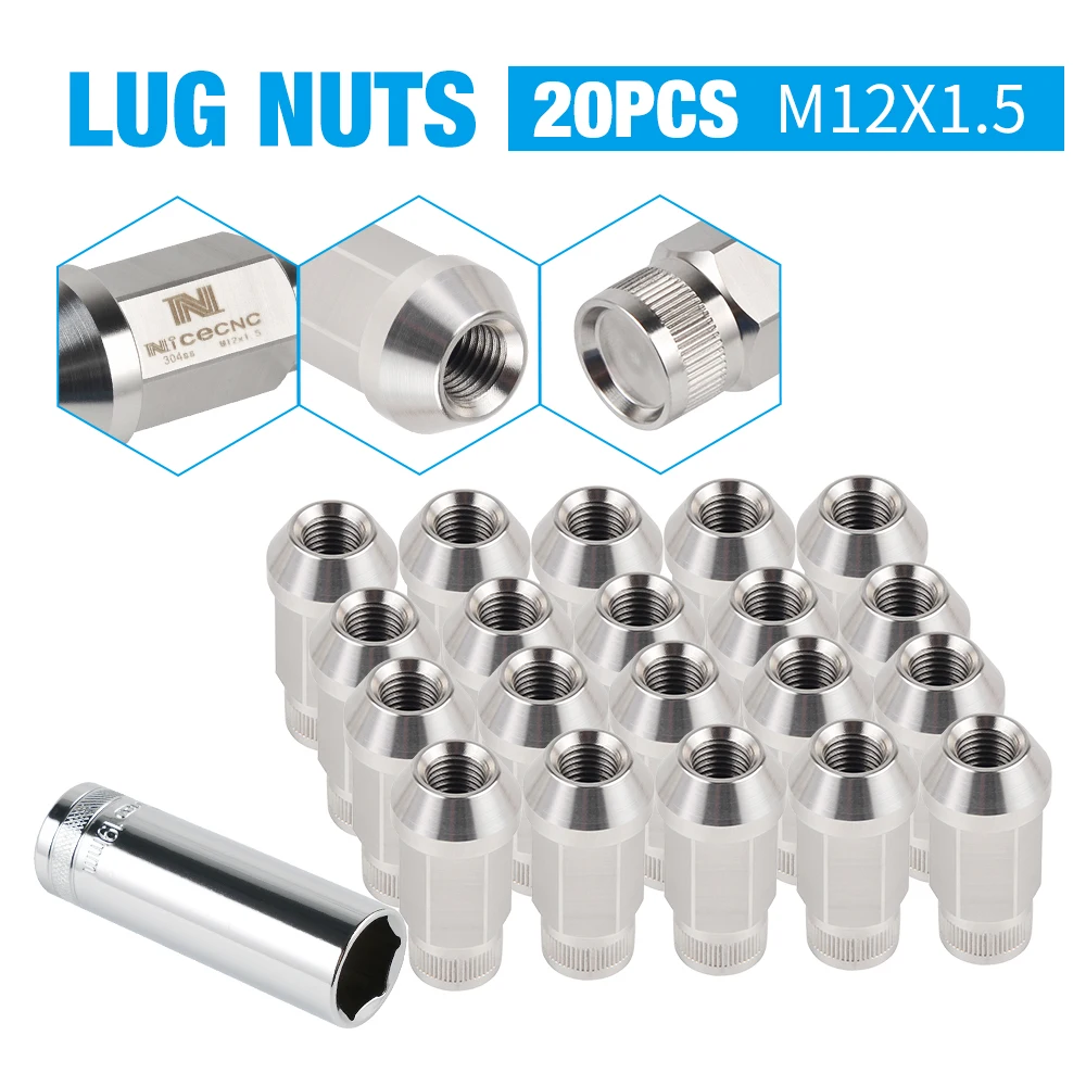 20PCS M12x1.5 Trail Wheel Rim Lugs Nuts SUS304 Stainless Dub Lug Bolts JDM For Mazda 3 6 Miata MX-5 Protege RX-8 | Автомобили и