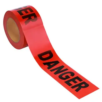 

100M Barricade Ribbon Danger Tape Safety Bright Red Warning Tape Portable Roll for Law Enforcement Construction Public