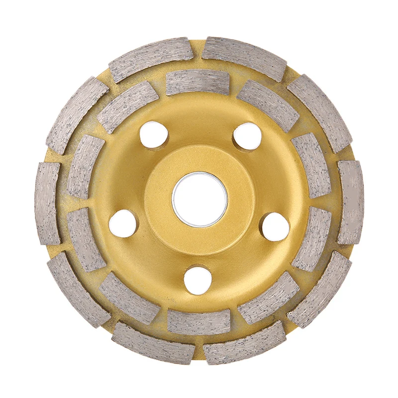 New 5'' 125mm Diamond Grinding Wheels Cup Double Row Grinding Disc Brick Concrete Cut for Angle Grinder