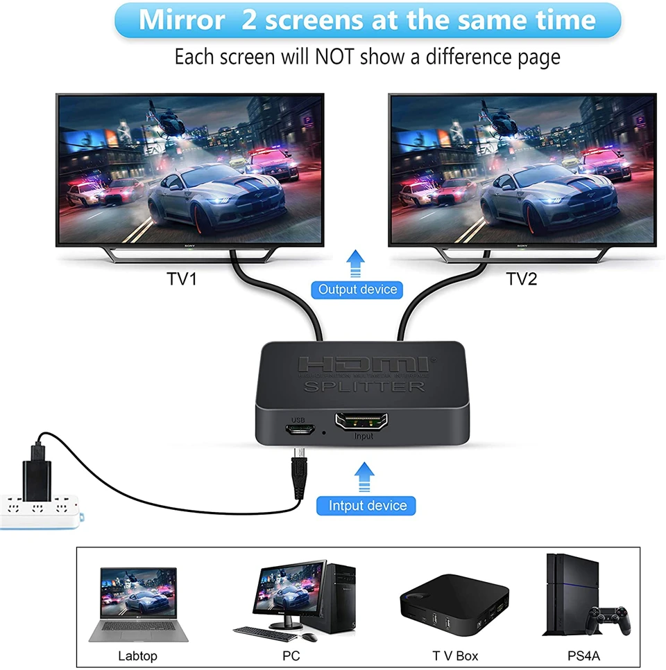 2021 4k 60hz Hdr Hdmi 2.0 Splitter 1x2 Splitter Hdmi 2.0 4k Support Hdcp  2.2 Uhd Hdmi Splitter 2.0 Switch Box For Ps4 Projector - Audio & Video  Cables - AliExpress