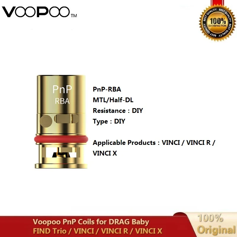 1~ 10 шт./лот оригинальная катушка VOOPOO PnP RBA для VINCI R VINCI X Mod Pod system Kit 0.6ohm RBA Головка Катушки DIY для VINCI Vape Kit