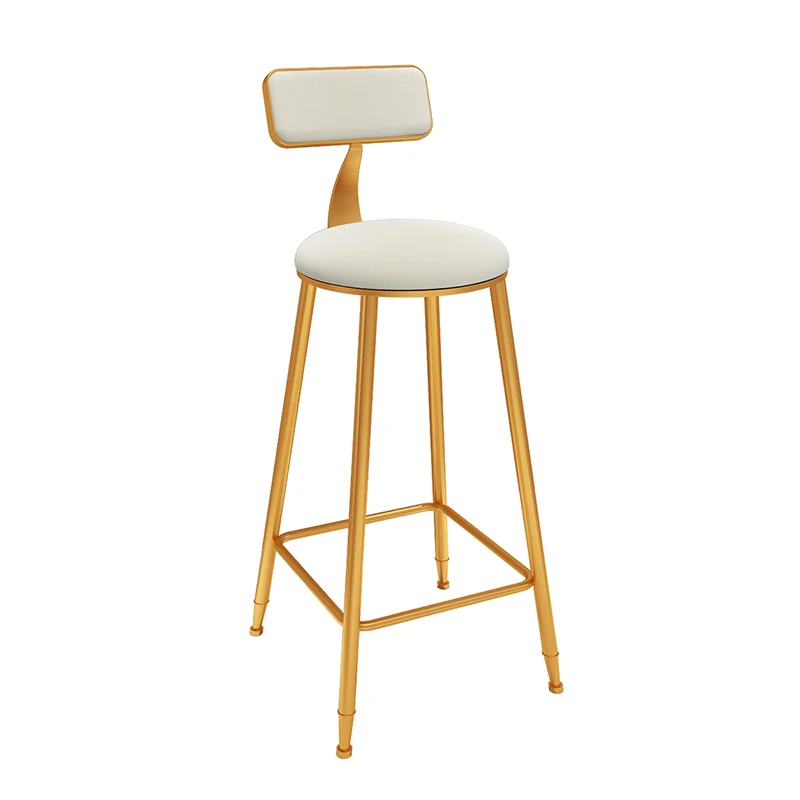 European Light Luxury Bar Chair Simple Net Red Customized Bar Stool Front Coffee Restaurant Leisure Back High Stool - Цвет: White 65cm